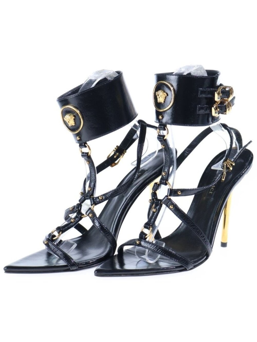 Versace Medusa Leather Sandals Black